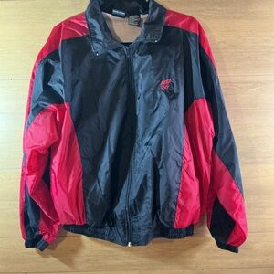Vintage 90’s Olympic jcpenney Red Black Lightweight nylon men’s medium Jacket